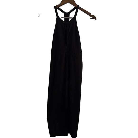 Free People Black Bodycon Midi Dress Racerback Strappy Back XS edgy night out - Picture 6 of 7